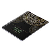 ベジエレガントュマンダラパーソナライズされた名黒 ノートブック (左側)