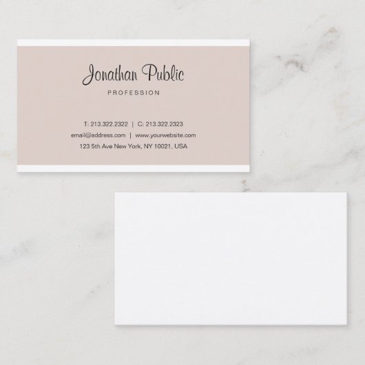 ベジエレガントュミニマリストモダン平野お洒落 カッコいい 名刺 (正面/裏面)