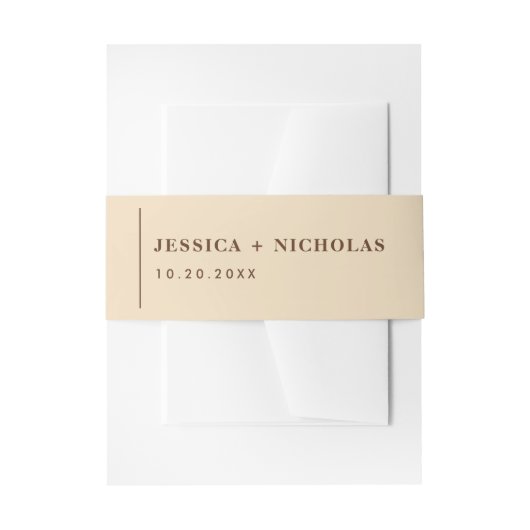 ベジエレガントュモダンミナ結婚リスト 招待状ベリーバンド (正面例)