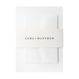 ベジエレガントュージュアンドネイビー新郎新婦結婚ズ 招待状ベリーバンド