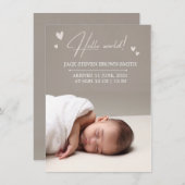 ベジエレガントュートラル生まれたばかりの発表カード 招待状 (正面/裏面)