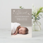 ベジエレガントュートラル生まれたばかりの発表カード 招待状 (スタンド正面)