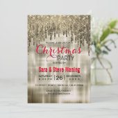 ベジエレガントュ金ゴールド滴下グリッター 招待状 (スタンド正面)