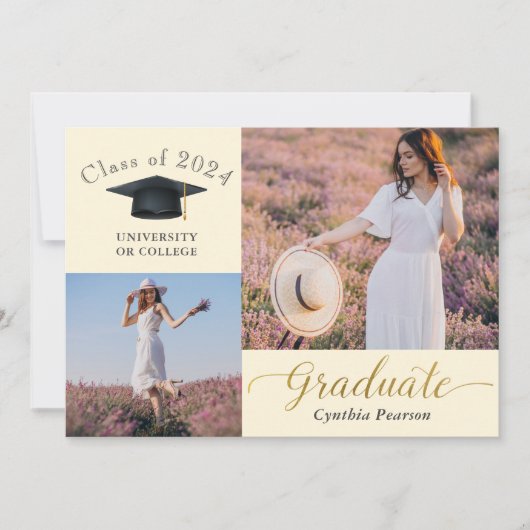 ベジエレガントュ3写真卒業発表 案内状 (正面)