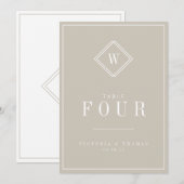 ベジエレガントュ/ホワイトミニマリストのテーブル番号カード (正面/裏面)