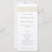 ベジエレガントーアイボリーの式結婚プログラムカード 招待状 (正面)