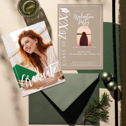 ベジカジュアルュツー写真卒業 招待状