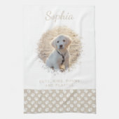 ベジカスタムュ&あなたのテキスト上のペットの写真と白い手 キッチンタオル (縦)