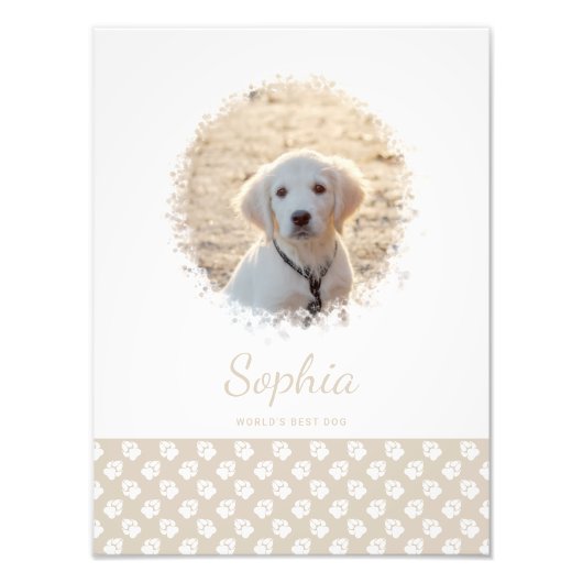 ベジカスタムュ&あなたのテキスト上のペットの写真と白い手 フォトプリント (正面)