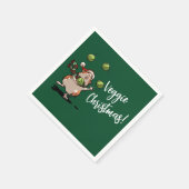 ベジクリスマス!モルモットもやしのジャグリング スタンダードカクテルナプキン (角)