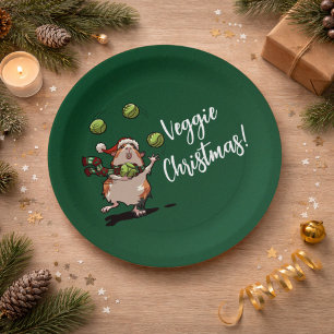 ベジクリスマス!モルモットもやしのジャグリング ペーパープレート