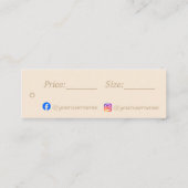 ベジシンプルュミニマル価格ラベル スキニー名刺 (裏面)