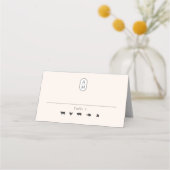 ベジシンプルュ、モダンイニシャル、食事のオプション プレイスカード (正面)