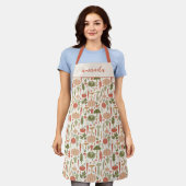 ベジタブルエレガントハーブBohoパターンベジタリアン エプロン (着用した状態)