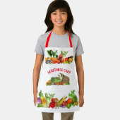 ベジタブルカラフルシェフカスタム文字キッズ エプロン (インサイチュ)