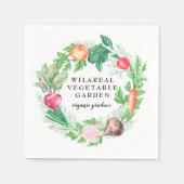 ベジタブルガーデンオーガニックファームモノグラム スタンダードカクテルナプキン (正面)