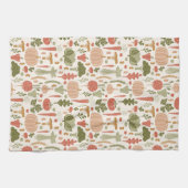 ベジタブルパターンベジタリアンボホカラーズ キッチンタオル (横)