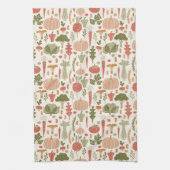 ベジタブルパターンベジタリアンボホカラーズ キッチンタオル (縦)