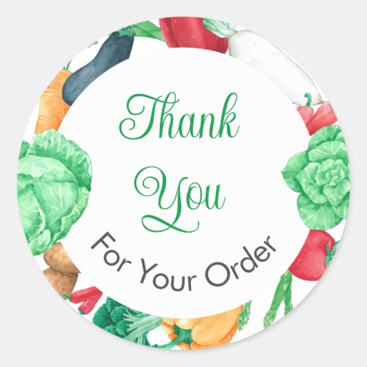 ベジタブルボーダー ご注文ありがとうございました ラウンドシール (正面)