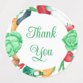 ベジタブル縁どありがとう ラベル (デザイン1)