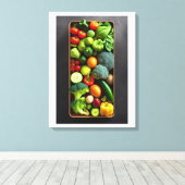 ベジタブル鮮やかアートストレッチキャンバス印刷 キャンバスプリント (インサイチュ (ウッドフロア))