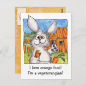 ベジタランギおもしろいウサギビーガンはがき ポストカード (正面/裏面)