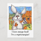 ベジタランギおもしろいウサギビーガンはがき ポストカード (正面)