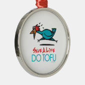 ベジタリアンおもしろい豆腐 メタルオーナメント (右)