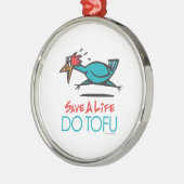 ベジタリアンおもしろい豆腐 メタルオーナメント (左)