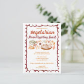 ベジタリアンお洒落感謝祭の友情 ポストカード (スタンド正面)