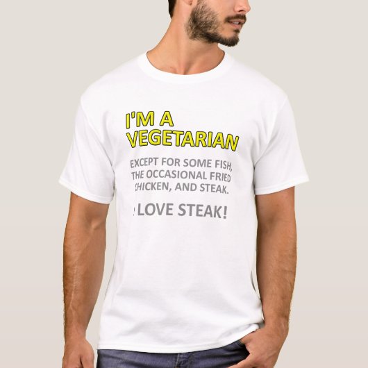 ベジタリアンじゃないって冗談Tシャツ Tシャツ (正面)