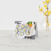 ベジタリアンすしハッピーバースデー カード (黄色い花)