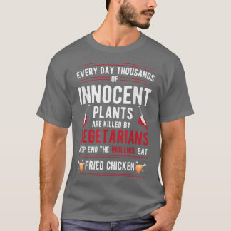 ベジタリアンに殺された植物が暴力を食べ消す Tシャツ
