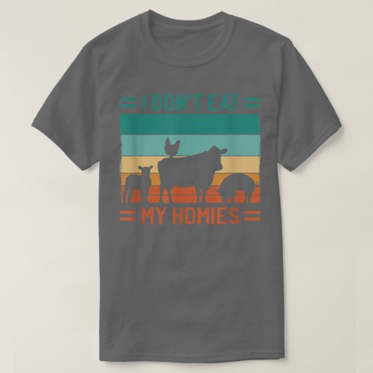 ベジタリアンの抗議食べ私の家ではない Tシャツ (デザイン正面)