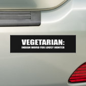ベジタリアンはみじめなハンターのためのインドの単語です バンパーステッカー (車上)