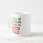 ベジタリアンは大きなステーキ恋しく思だ コーヒーマグカップ (正面左)