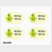 ベジタリアンは肉を意味しない、魚の食品ラベル梨 楕円形シール (シート)