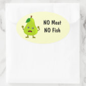 ベジタリアンは肉を意味しない、魚の食品ラベル梨 楕円形シール (バッグ)