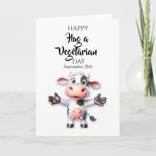 ベジタリアンをハグする日おめでとう！ カード (正面)
