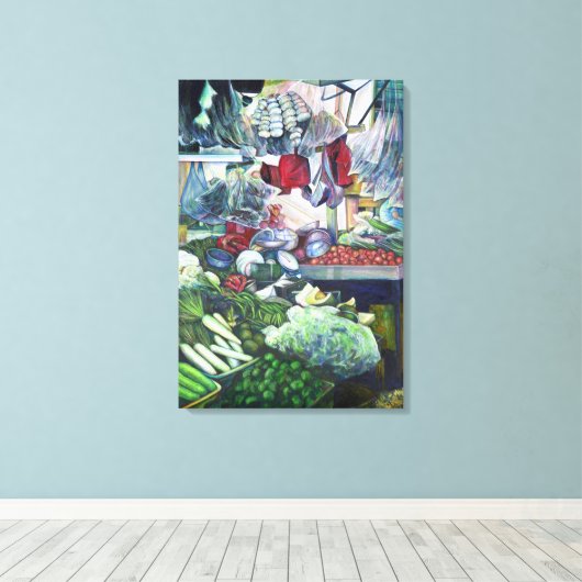 ベジタリアンクラブが火曜日の午後にここで会う キャンバスプリント (インサイチュ (ウッドフロア))