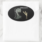 ベジタリアンゾンビはグラーアンを望む! 楕円形シール (バッグ)