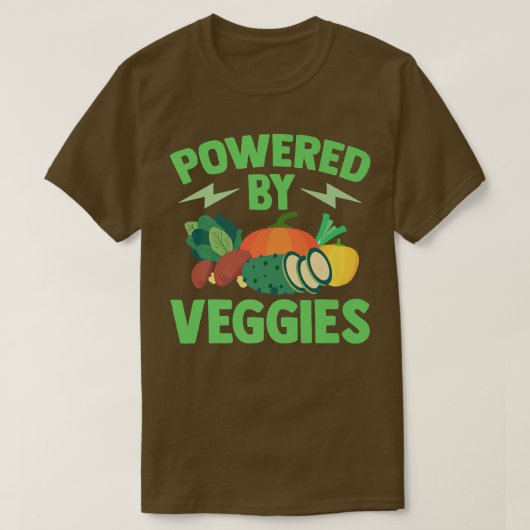 ベジタリアンパワードバイベジスビーガン Tシャツ (デザイン正面)