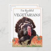 ベジタリアンビーガンサンクスギビングのトルコの感謝してい写真 シーズンポストカード (正面/裏面)