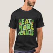 ベジタリアンビーガンプランベースのDiのためのより多くの植物を食べる Tシャツ (正面)