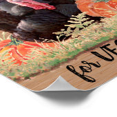 ベジタリアンビーガン感謝祭感謝していおもしろいトルコ ポスター (角)