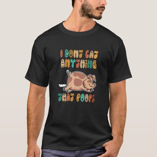 ベジタリアンビーガン私は食べ何もウンチ Tシャツ (正面)