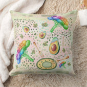 ベジタリアンブロッコリーとアボカド クッション (ブランケット)