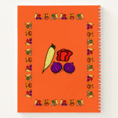 ベジタリアンレシピ,あなたの名前,野菜,オレンジ ノートブック (裏面)