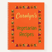 ベジタリアンレシピ,あなたの名前,野菜,オレンジ ノートブック (正面)