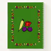 ベジタリアンレシピ，あなたの名前，野菜，緑 ノートブック (裏面)